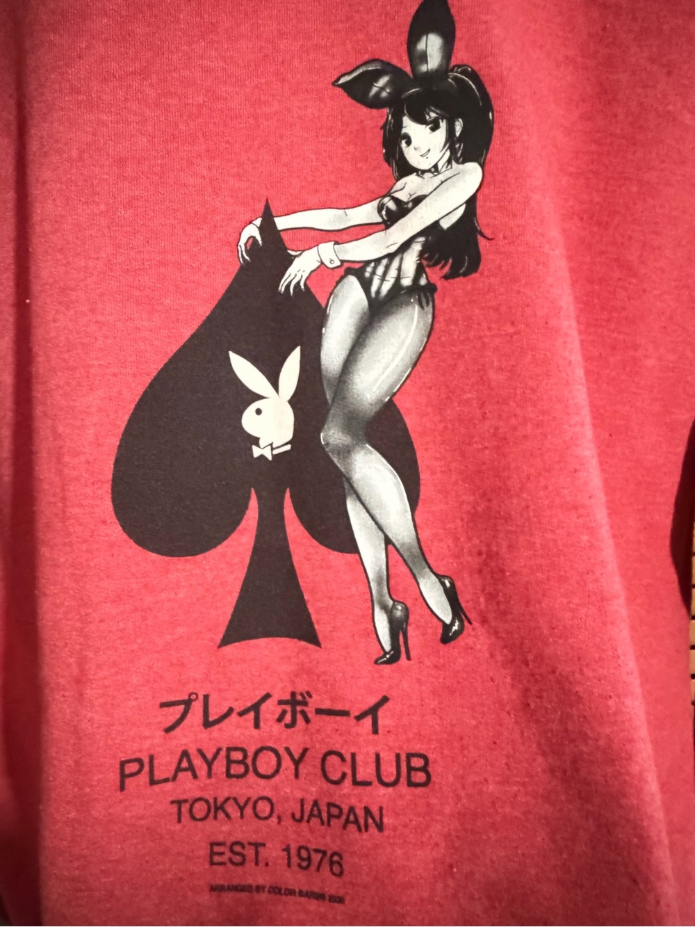PLAYBOY Red Sweatshirt with Gray Bunny Logo